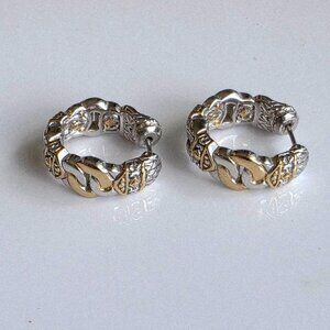 John Medeiros Hoop Earrings Small Rhodium Gold Huggie Silver Knot Classic Prepp